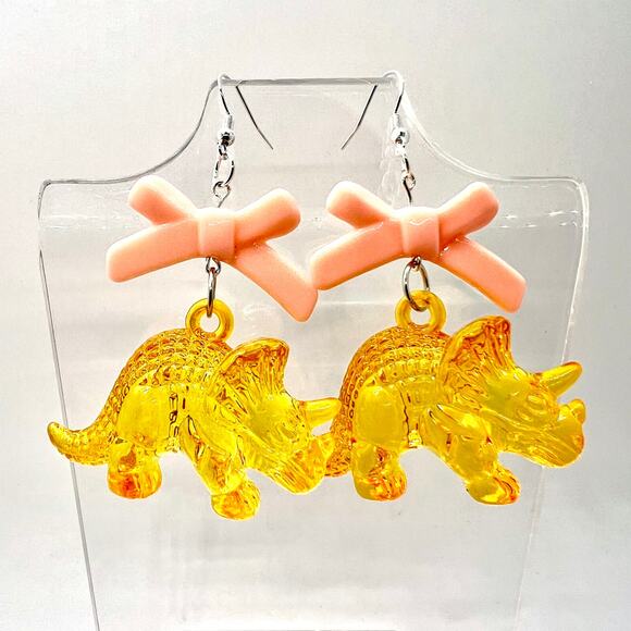 Dinosaur Earrings - Triceratops Earrings - Dino Accessories - Jurassic Park Ear - Picture 1 of 11